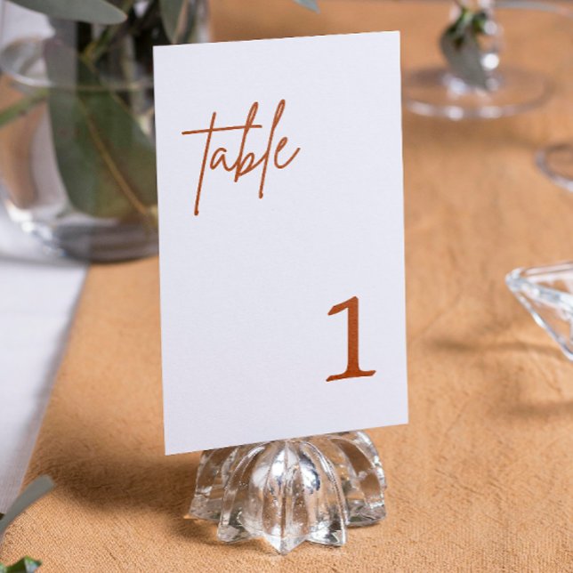 Invitación Naranja quemado Terracota número de tabla Boda de  (Subido por el creador)