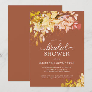 Invitación Naranja quemado Terracotta Botánica Bridal Shower