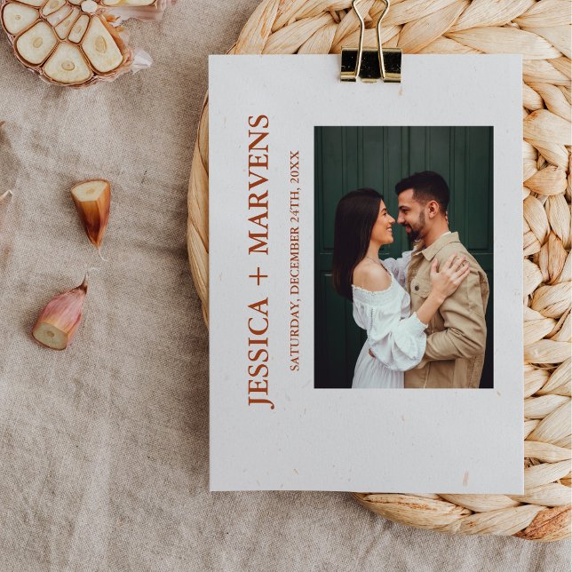 Invitación Naranja quemado Terracotta Rustic Boda (Subido por el creador)