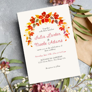 Invitación Naranja quemado Tropical Hibiscus Florals Boda