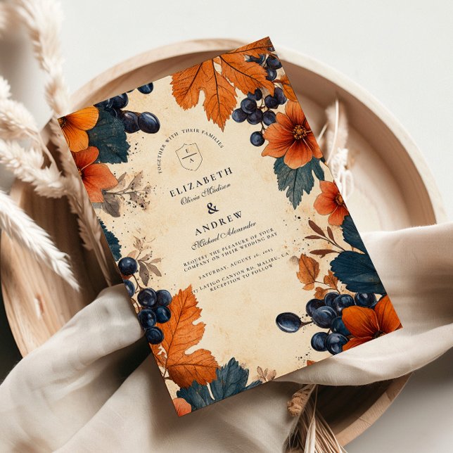 Invitación Naranja quemado y Boda de la Marina Berries (Subido por el creador)