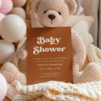 Naranja retro de diseño Baby Shower