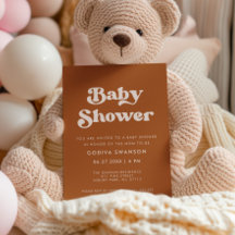 Naranja retro de diseño Baby Shower