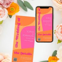 Naranja retro detalles abstractos de rsvp boda ros