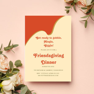INVITACIÓN NARANJA RETRO FRIENDSGIVING