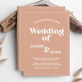 Invitación Naranja retro Groovy Boda inspirado de los años 70