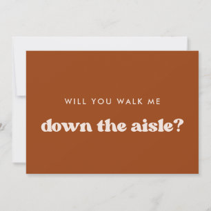 Invitación Naranja Retro ¿Me vas a caminar por el pasillo?