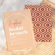 Naranja Retro Moderno Arco Desayuno Bridal Fiesta