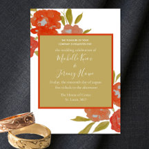 Naranja Rojo Bohemio Presupuestario Boda Floral de