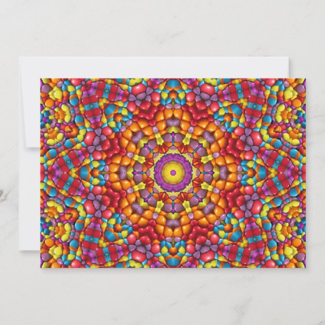 Invitación Naranja rojo dulce Kaleidoscope vintage (Anverso)