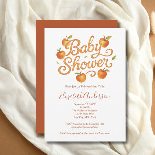 Invitación Naranja Rojo Manzanas Niña Bebé Niño Baby Shower