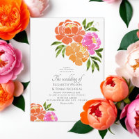 Naranja rosa brillante Boda de verano con flores d