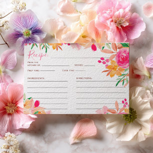 Invitación Naranja rosa color de agua brillante Receta de nov