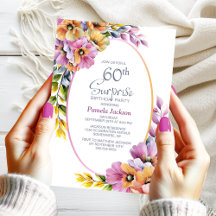 Naranja rosa moderno Sorpresa floral 60 cumpleaños