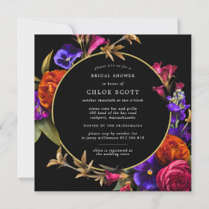 Invitación Naranja rosa morado Floral Bridal Shower