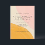 Invitación Naranja Rosa Resumen Cuenca Bat Mitzvah<br><div class="desc">Abstracto rosa y Naranja Abstract Watercolor Bat Mitzvah Invitación</div>