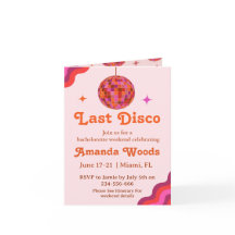 Naranja Rosa Retro Última discoteca Bachelorette W