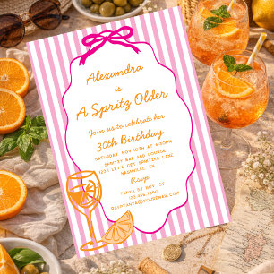 Invitación Naranja Rosa Un Spritz Mayor Aperol Spritz Cumplea