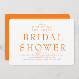 Invitación Naranja Roundcity Simplicity Bridal Shower