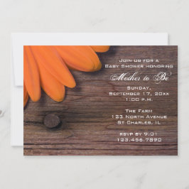 Invitación Naranja ruso Daisy Baby Shower