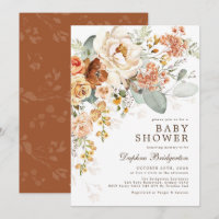 Naranja ruso quemado de Boho cream Floral Baby Sho