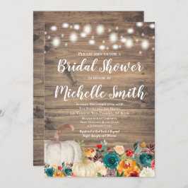 Invitación Naranja Ruso Verde azulado Calabaza de Oro Ducha B