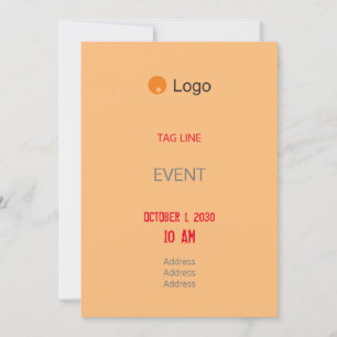 Invitación Naranja simple corporativo