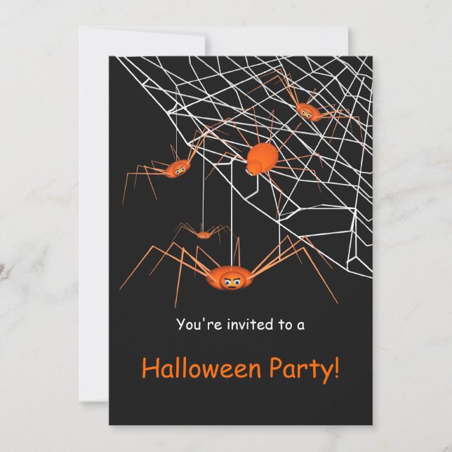 Invitación Naranja Spids Kids Halloween Party (Anverso)