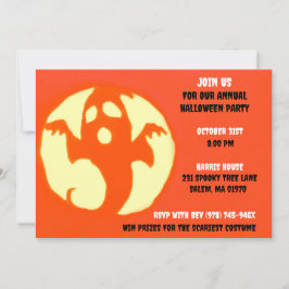 Invitación Naranja Spooky Halloween Ghostly Fiesta