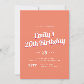 Invitación Naranja Tangerina | Fiesta de cumpleaños de verano