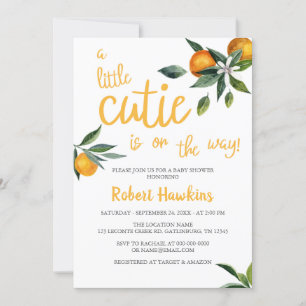 Invitación Naranja Tema Un Poco Cítico Baby Shower