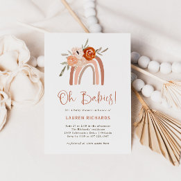 Invitación Naranja Terracotta Boho | Iris Oh Bebés Ducha