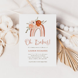 Invitación Naranja Terracotta Boho | Iris Oh Bebés Ducha