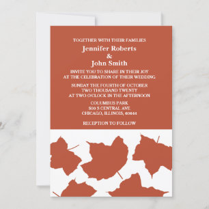 Invitación Naranja Terracotta Earth Rustic Fall Boda
