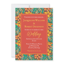 Naranja tropical y Boda floral verde