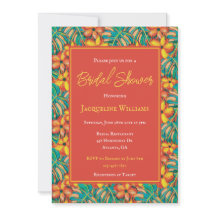 Naranja tropical y ducha amarilla floral de novias