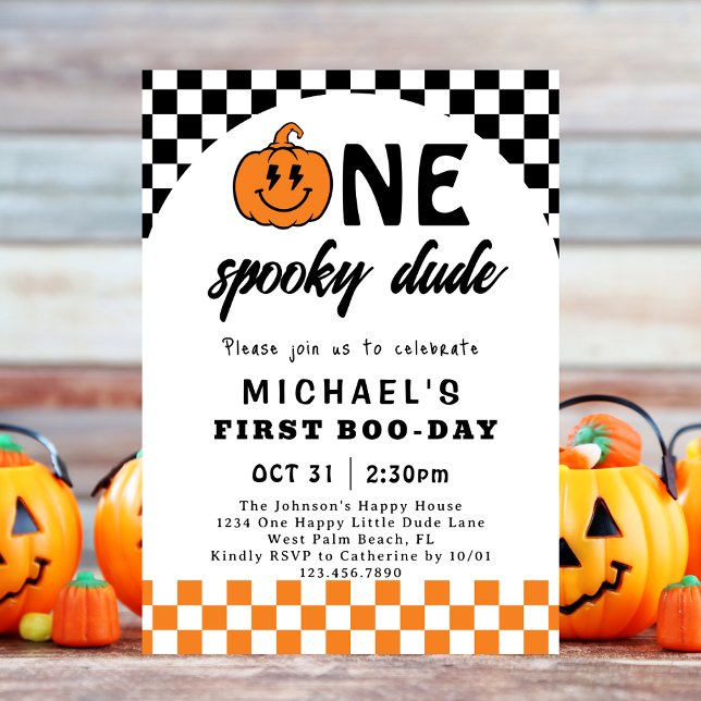 Invitación Naranja Un Tonto Amigo Halloween Primer Cumpleaños (Subido por el creador)