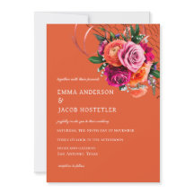 Naranja vibrante y floral rosa rosa