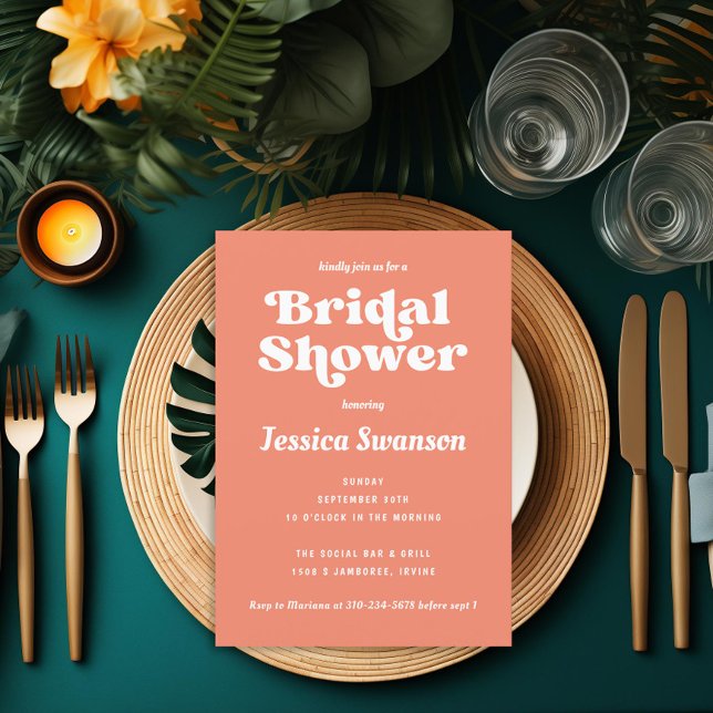 Invitación Naranja Vintage Peach Terracotta Retro (Subido por el creador)