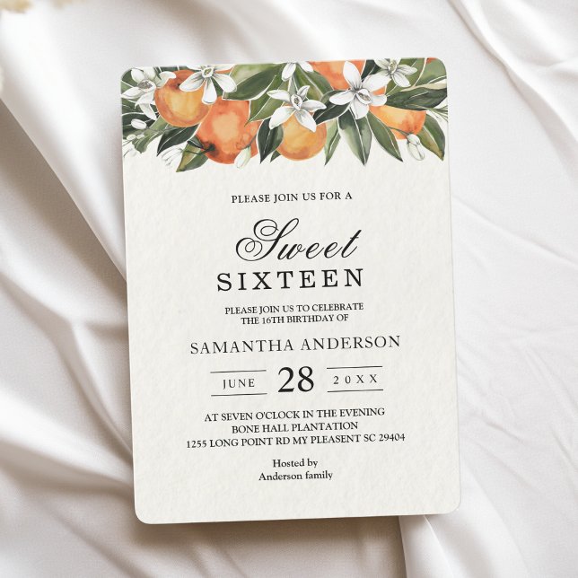 Invitación Naranja y acuarela modernas (Subido por el creador)