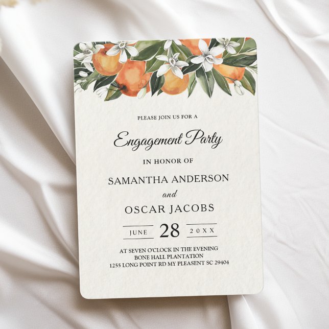 Invitación Naranja y acuarela modernas (Subido por el creador)