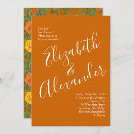 Invitación Naranja y Boda floral Rosa Peony & Rust Fall
