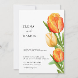 Invitación Naranja y Cream Tulip Boda