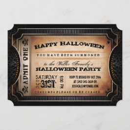 Invitación Naranja y negro admiten boleto de partido de Hallo