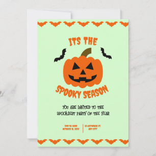 Invitación Naranja y negro Halloween espeluznante, Fiesta de 