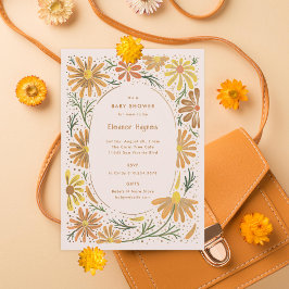 Invitación Naranja y Yellow Daisies Baby Shower