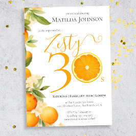 Invitación Naranja Zesty Fun 30 aniversario Fiesta