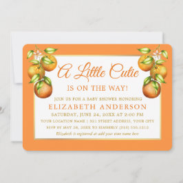 Invitación Naranjas acuarelas Un poco de oro lindo Baby Showe