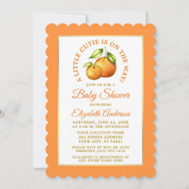 Invitación Naranjas acuáticos Pequeña ducha Cutie Gold Frame