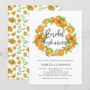 Invitación Naranjas acuáticos Wreath Summer Bridal Shower